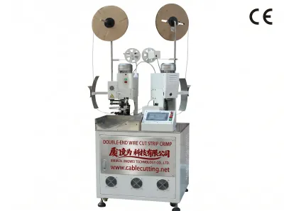 Kétvégű Automata Huzalvágó, Csupaszító és Krimpelőgép - Wire Cut Strip Crimp Machine - Automata_Terminál_Krimpelő_Gép