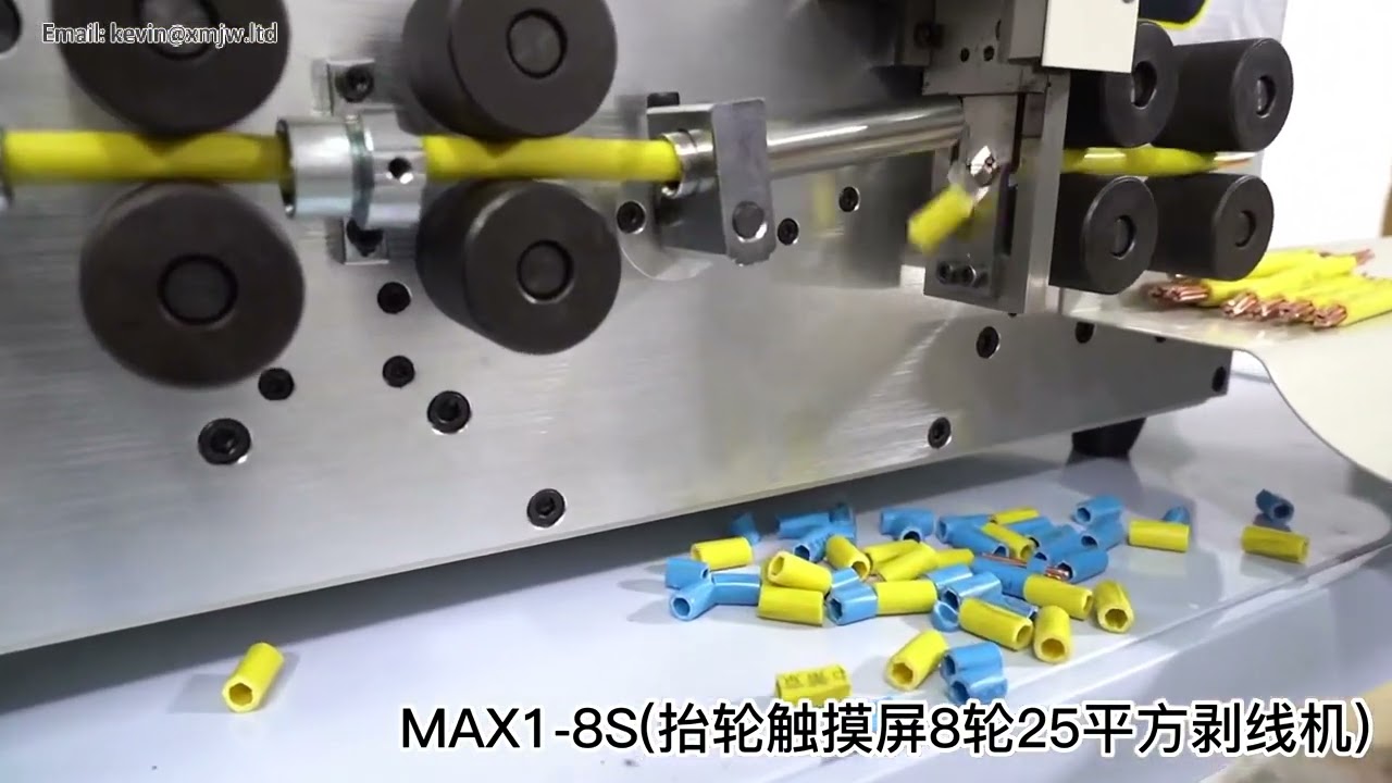 4,3 hüvelykes érintőképernyős vezérlésű SWT508 MAX-1 8 kerekű automata huzalcsupaszító gép 0-2 AWG vezetékekhez