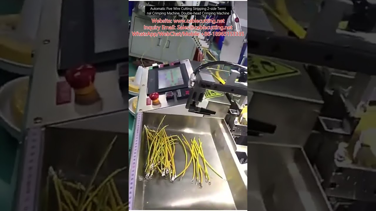 Automatic Five-Wire Cutting Stripping Dual-Side Terminal Crimping Machine, Double Head Crimper