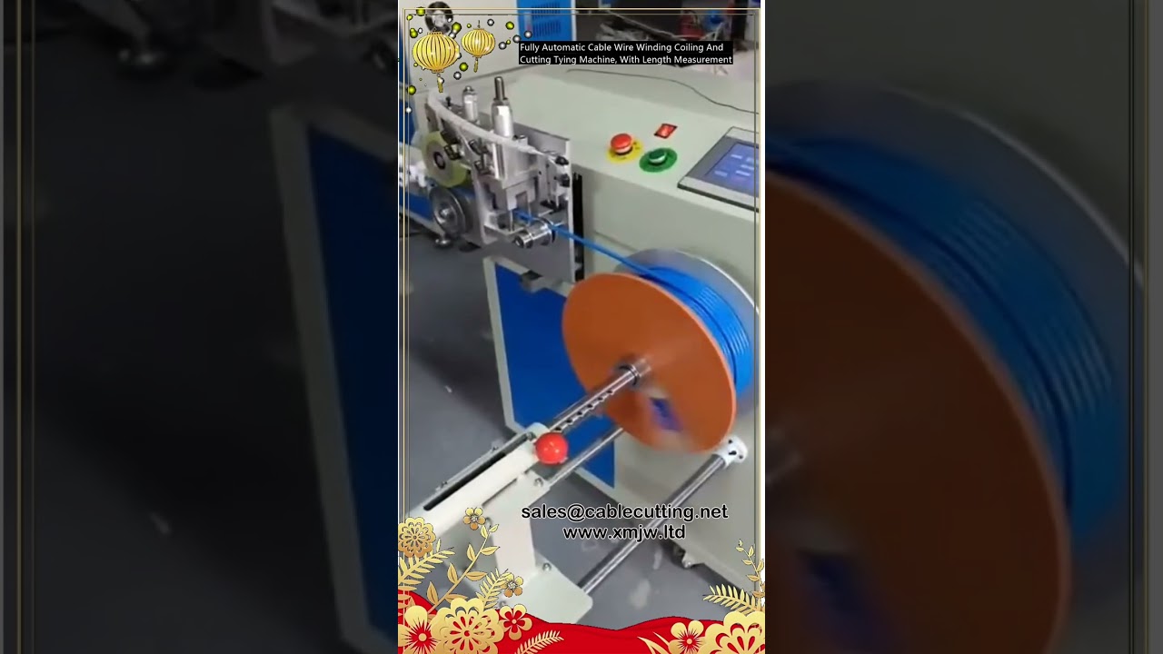 Teljesen automatikus kábeltekercselő, vágó és kötöző gép pontos hosszméréssel