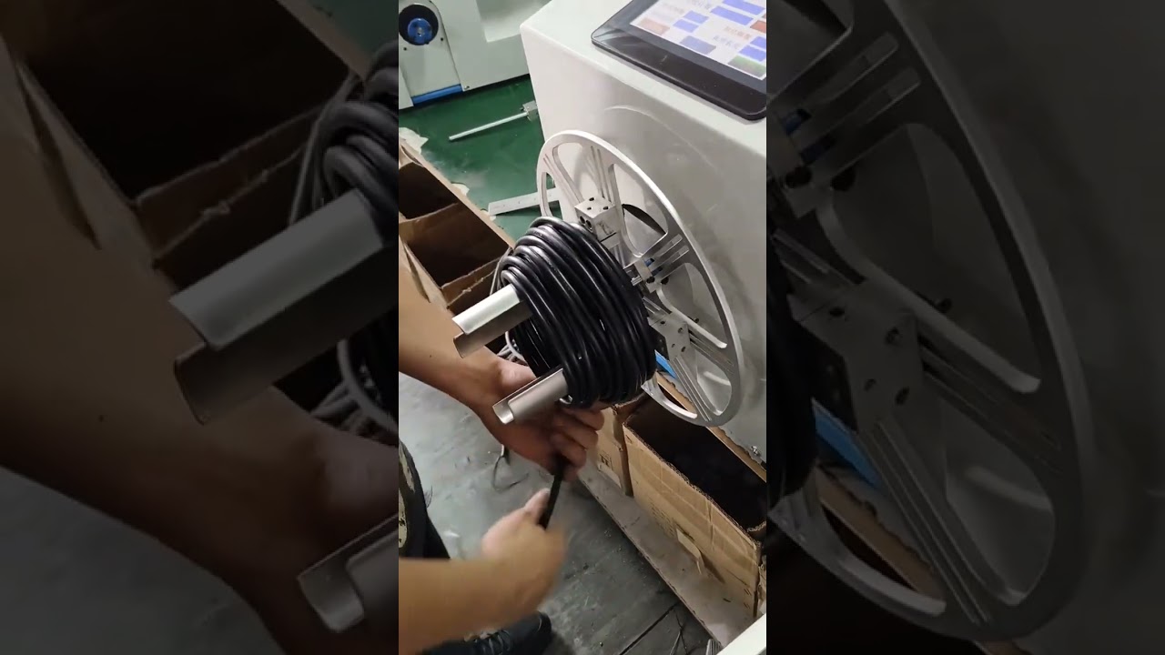 Nagy átmérőjű huzal tekercselő és kötöző gép | Gyári automatizálás #gép #gyártás